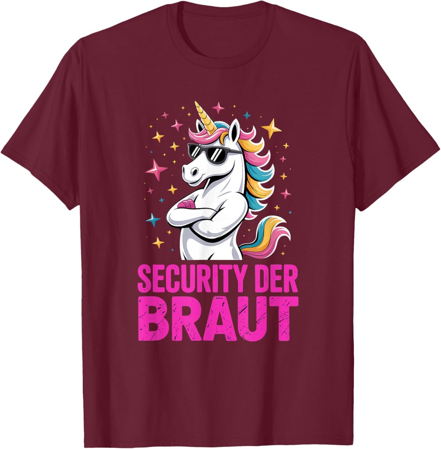 Security Der Braut Junggesellenabschied JGA T-Shirt - T-Shirt | Maroon