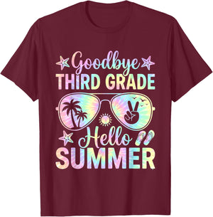 Goodbye 3rd Grade Hello Summer Third Grade Last Day School T-Shirt - T-Shirt | Maroon