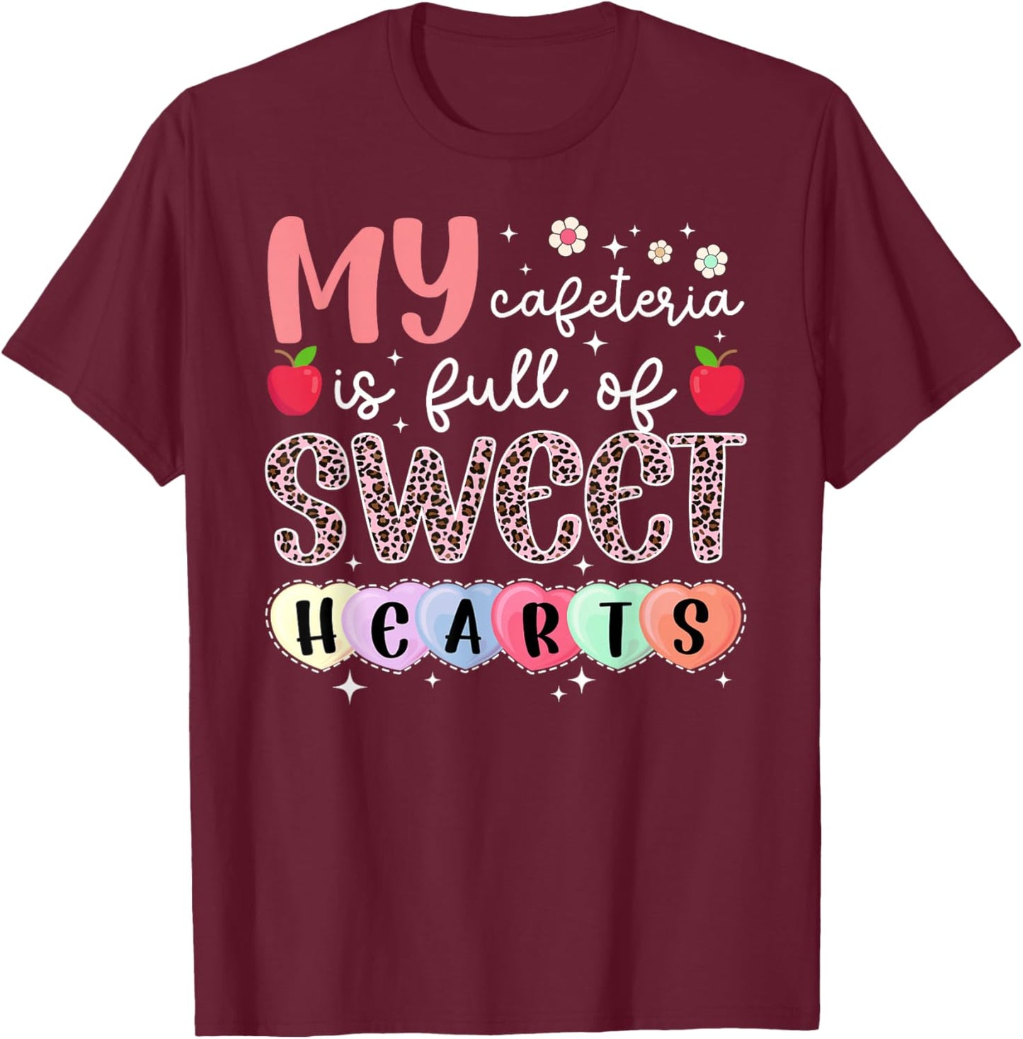 Valentines Day Lunch Lady Valentine Lunch Ladies Valentines Day T-Shirt - T-Shirt | Maroon