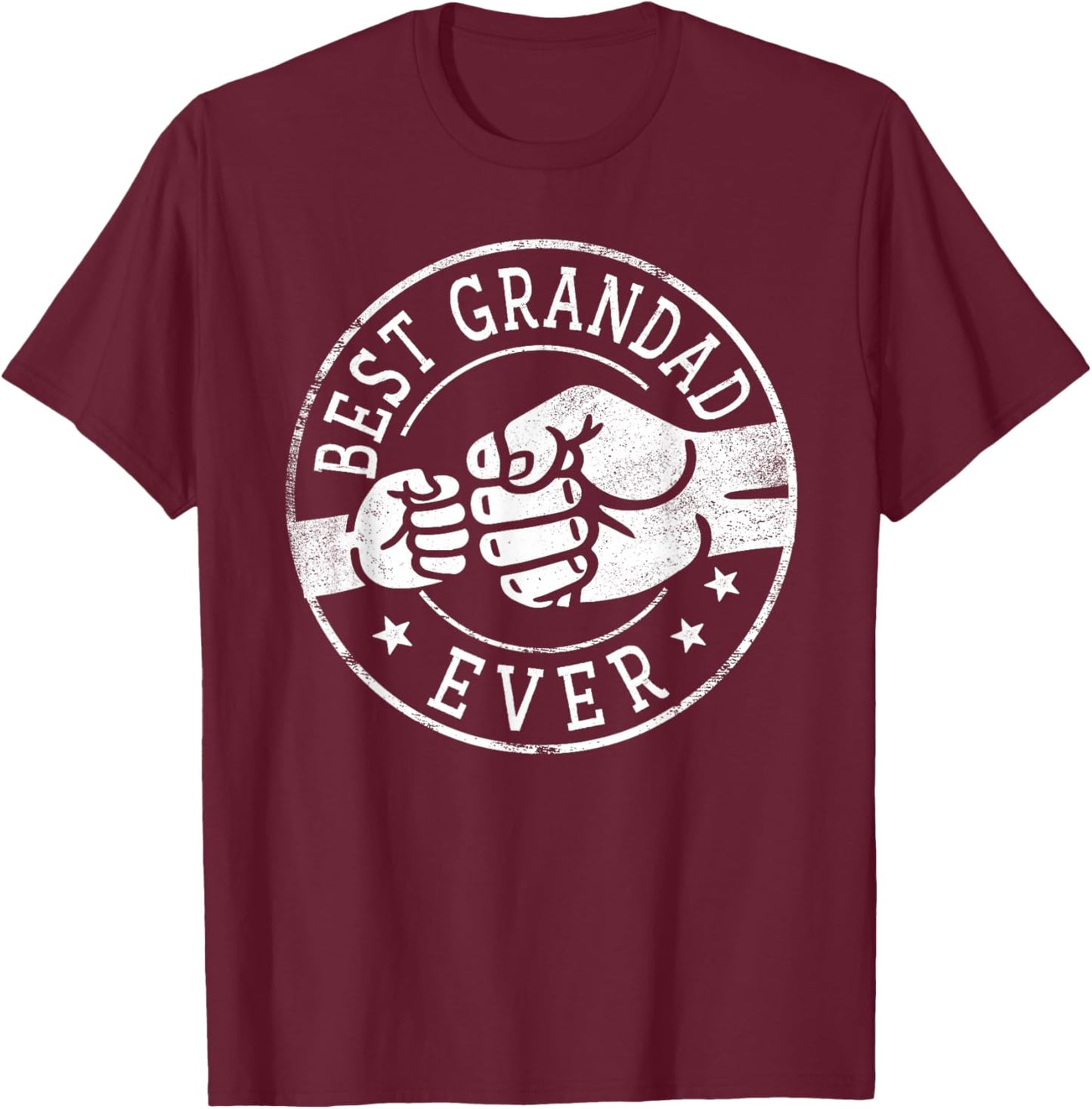 Best Grandad Ever - Fist Bump Circle Emblem Design Grandad T-Shirt - T-Shirt | Maroon