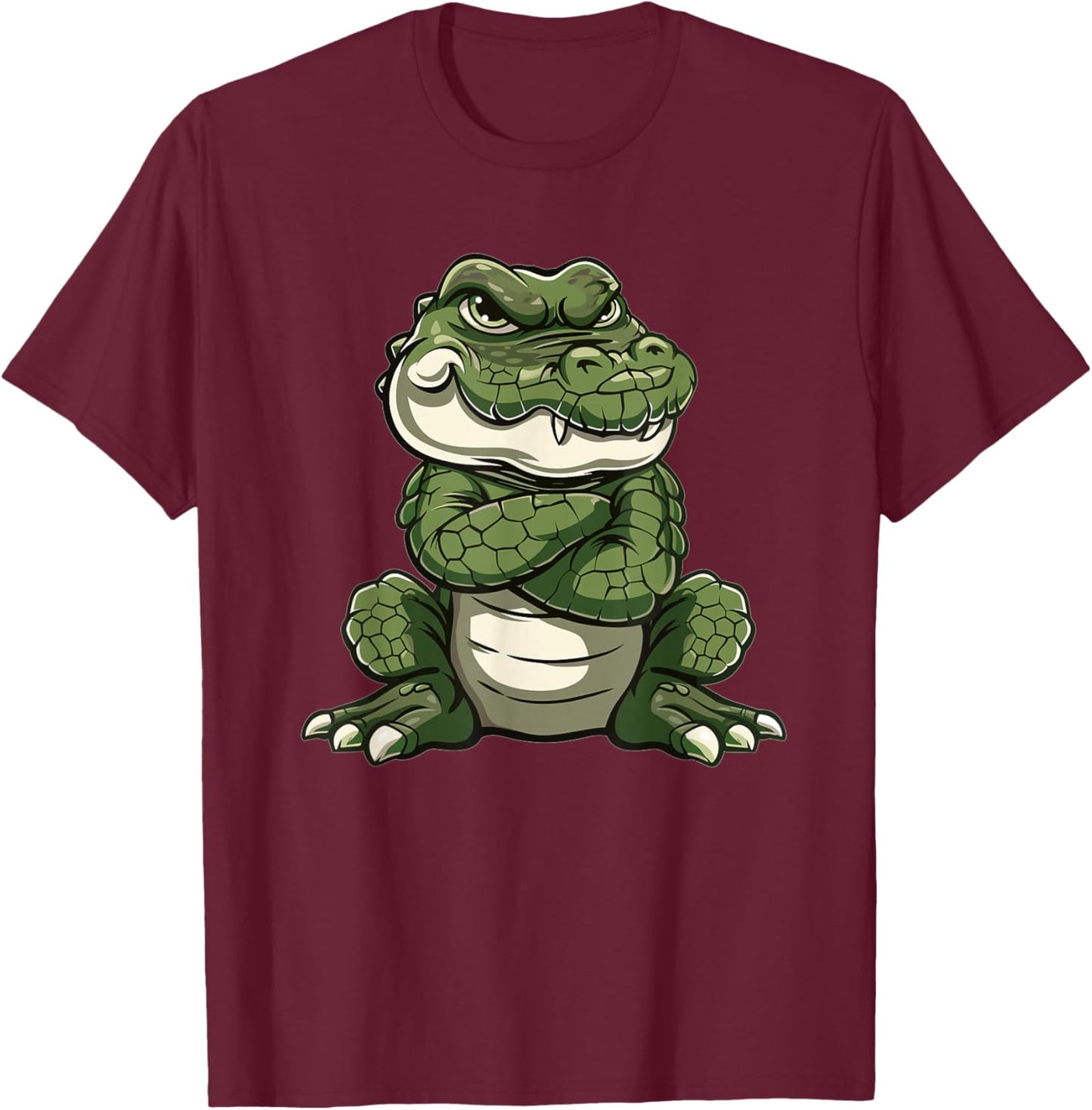 Grumpy Alligator I Kids Alligator T-Shirt - T-Shirt | Maroon