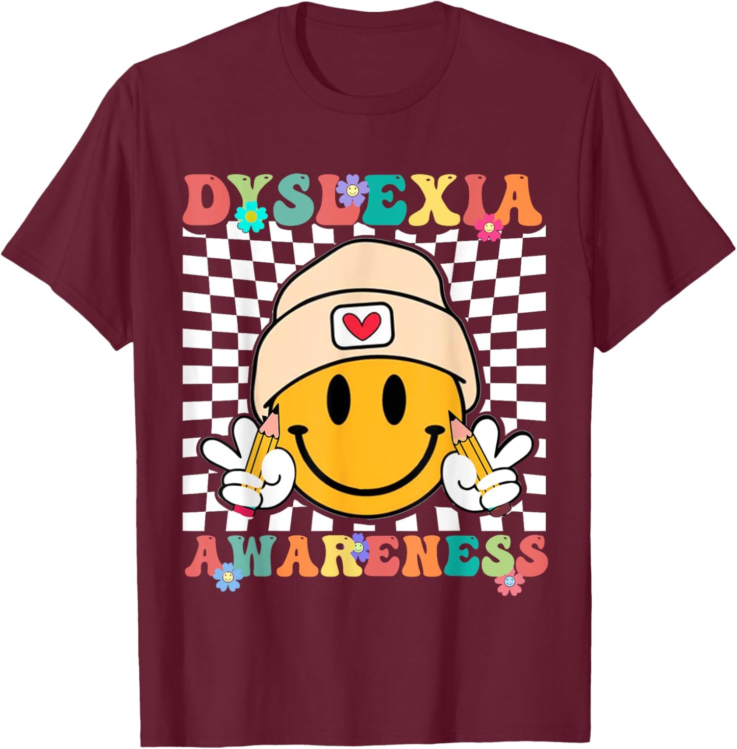 Dyslexia Awareness Dyslexia Specialist Teacher T-Shirt - T-Shirt | Maroon