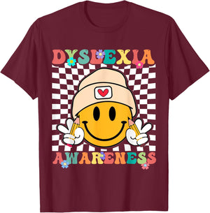 Dyslexia Awareness Dyslexia Specialist Teacher T-Shirt - T-Shirt | Maroon
