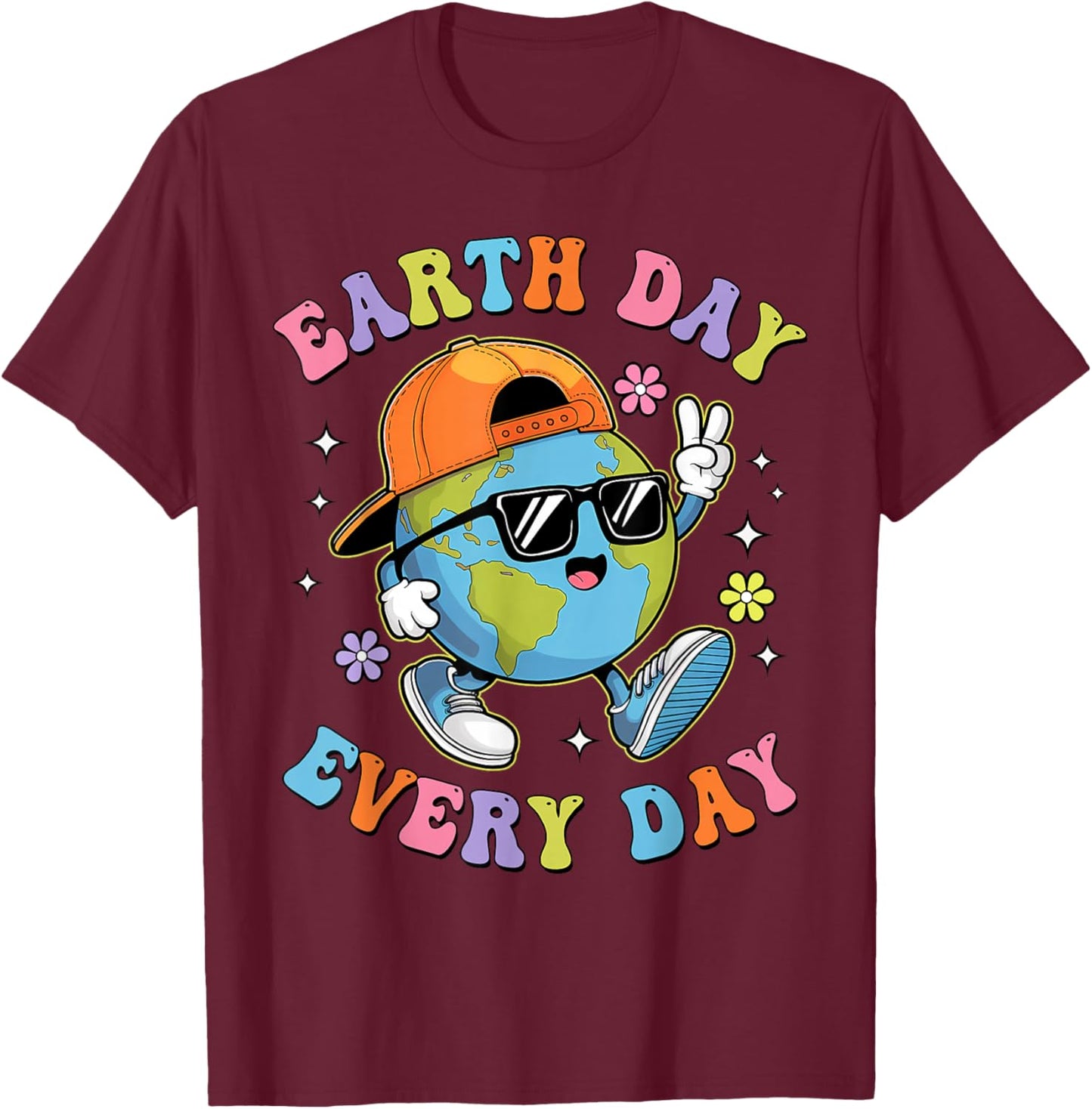 Earth Day Every Day Funny Earth Day 2025 Kids Toddler Boys T-Shirt - T-Shirt | Maroon
