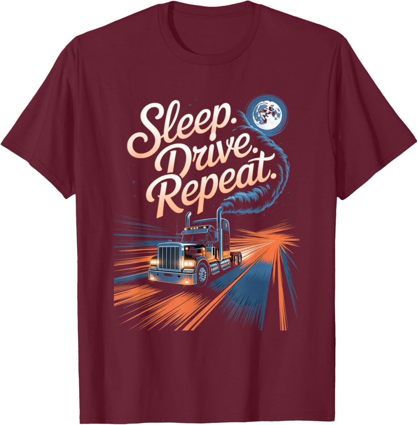 Trucker Life Semi Truck Driver 18 Wheeler T-Shirt - T-Shirt | Maroon