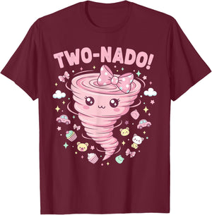 Two Nado Birthday Outfit Girl, Toddler 2 Year Old Tornado T-Shirt - T-Shirt | Maroon