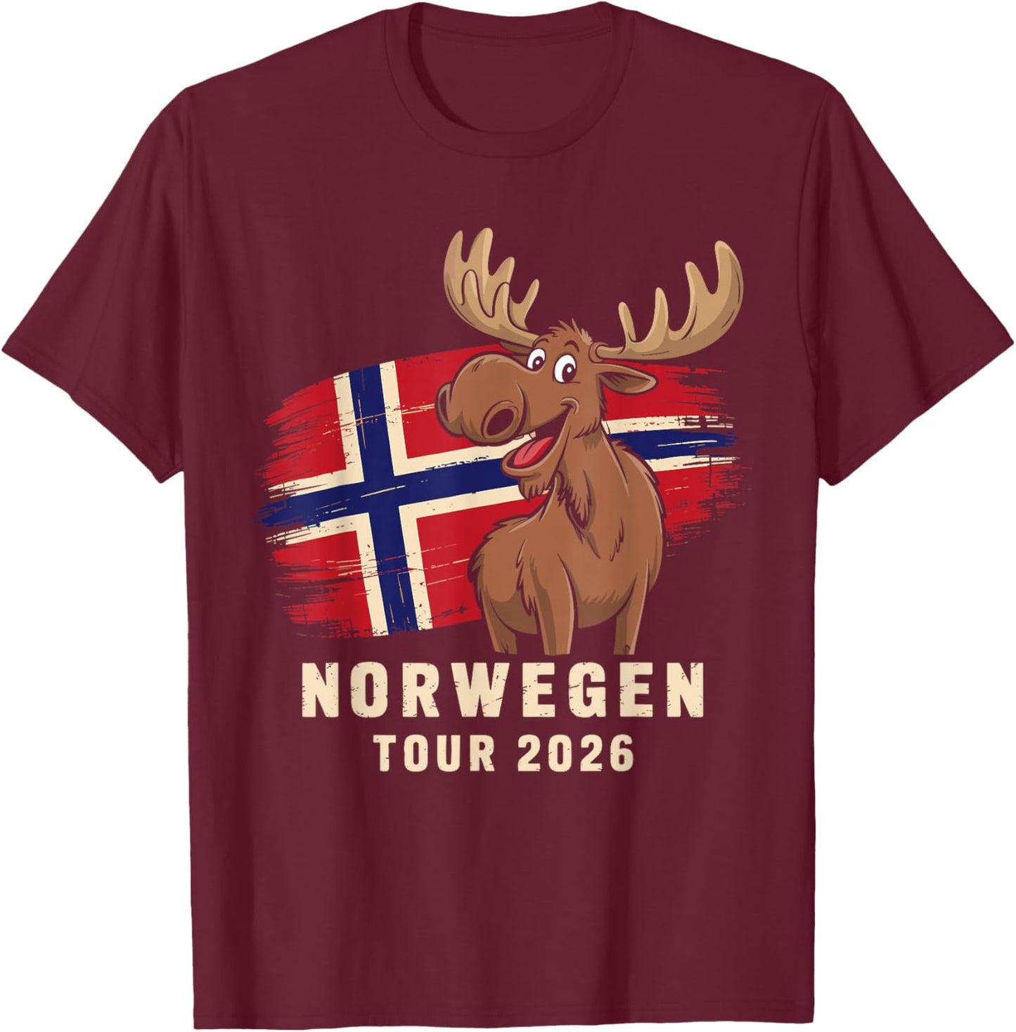 Norwegen Tour 2026 T-Shirt - T-Shirt | Maroon