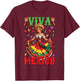 Viva Mexico Independence Mexican Lady Mexican Day T-Shirt - T-Shirt | Maroon