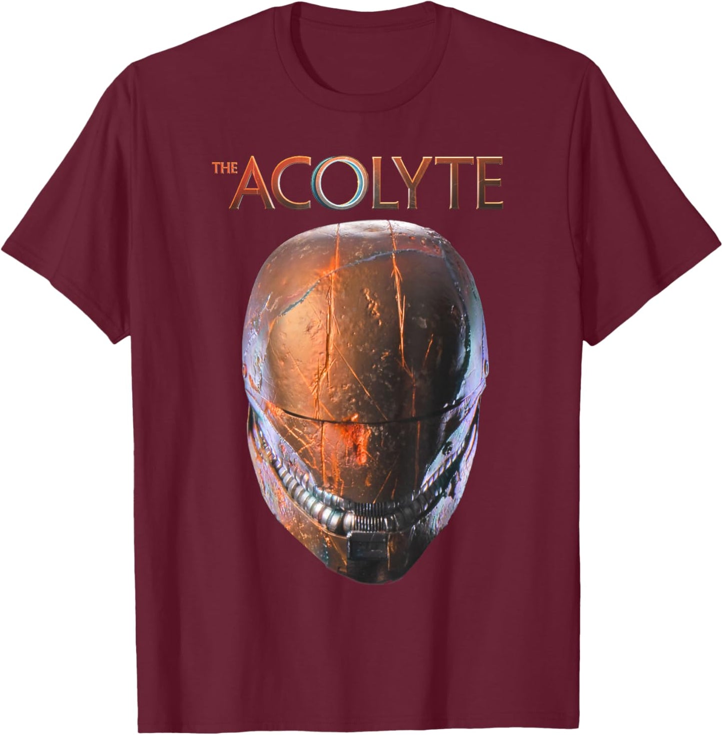 Star Wars The Acolyte Sith Lord Helmet Portrait Vintage T-Shirt - T-Shirt | Maroon