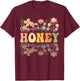 Groovy Honey Grandmother Flowers Honey Grandma T-Shirt - T-Shirt | Maroon