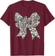 Boy Mama Camo Coquette Bow Camouflage Mothers Day T-Shirt - T-Shirt | Maroon
