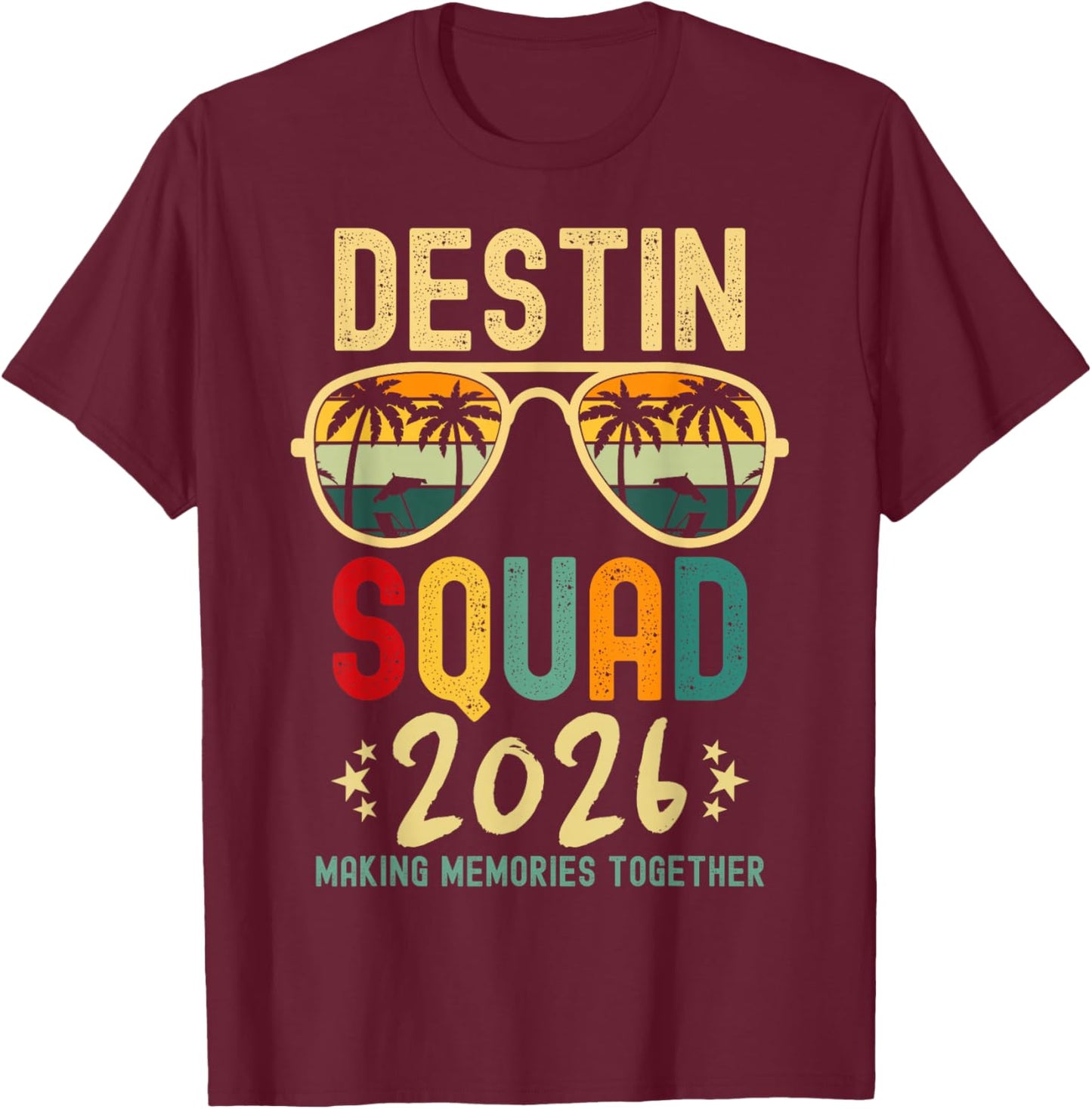Destin Florida Vacation Squad 2026 Matching Group Family T-Shirt - T-Shirt | Maroon