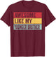 Awesome Like My Younger Brother Funny Vintage Distressed T-Shirt - T-Shirt | Maroon