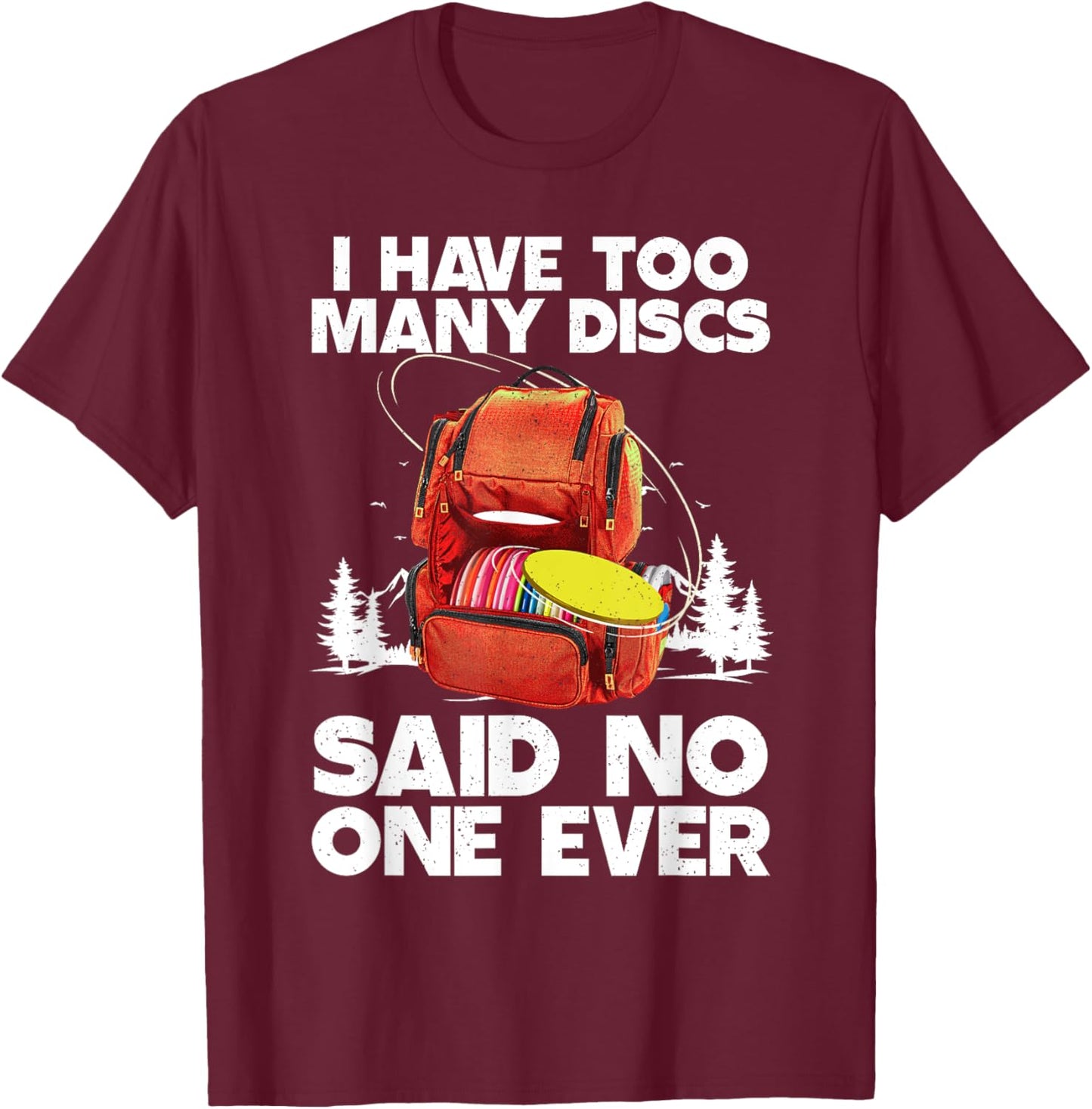 Funny Disc Golf Art Women Kids Disc Golf Player T-Shirt - T-Shirt | Maroon