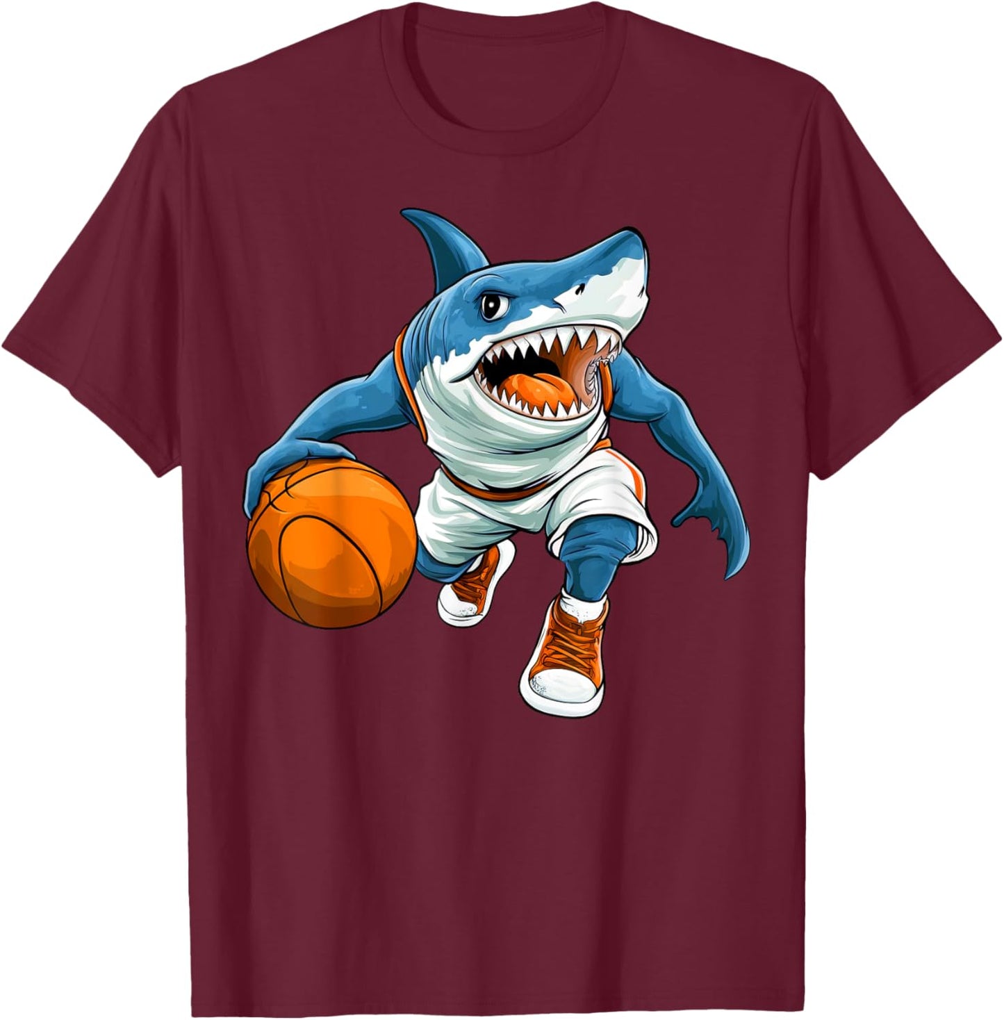 Basketball Shark T-Shirt - T-Shirt | Maroon