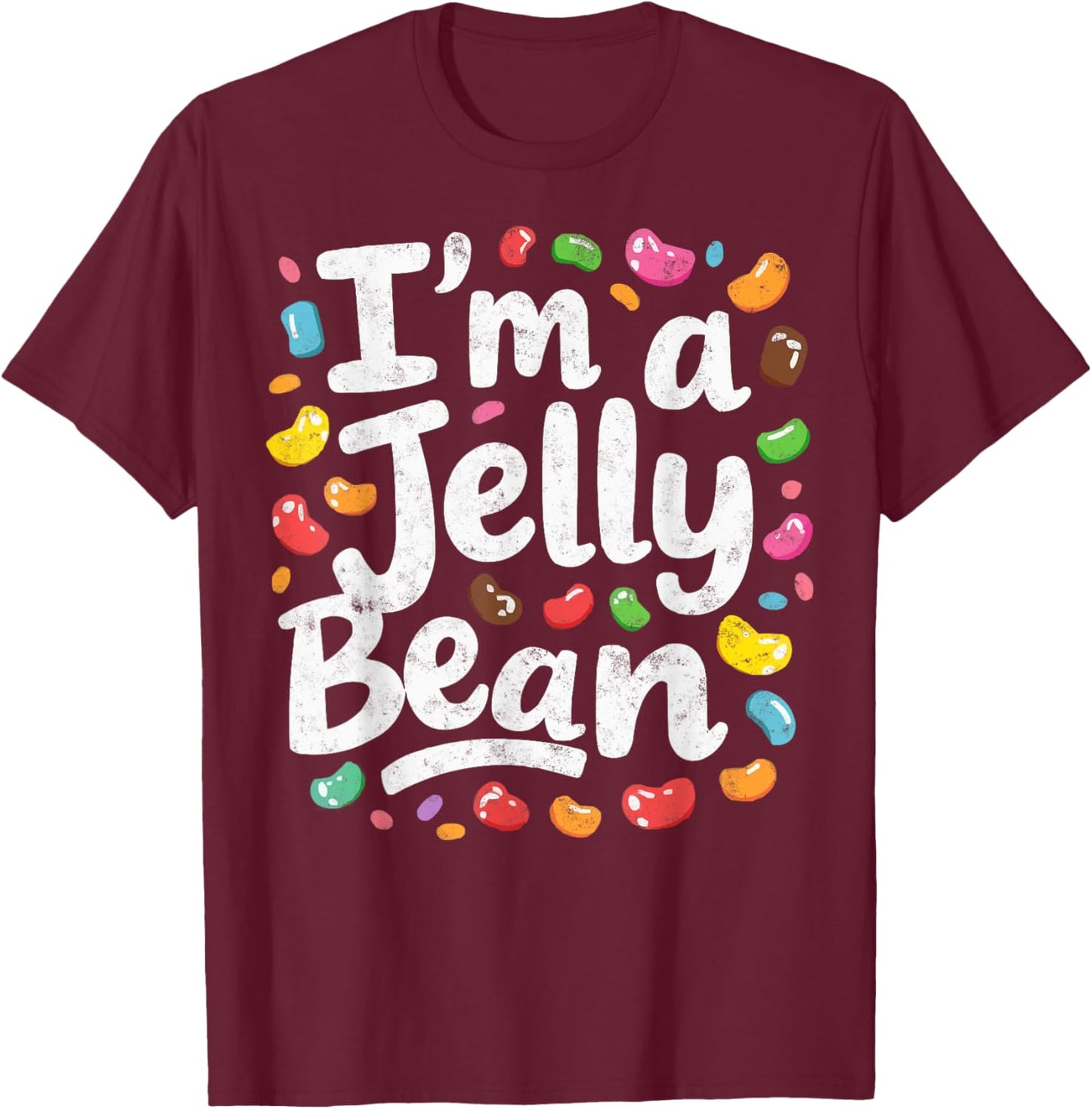 Pretend I'm a Jelly Bean Last Minute Halloween Costume T-Shirt - T-Shirt | Maroon