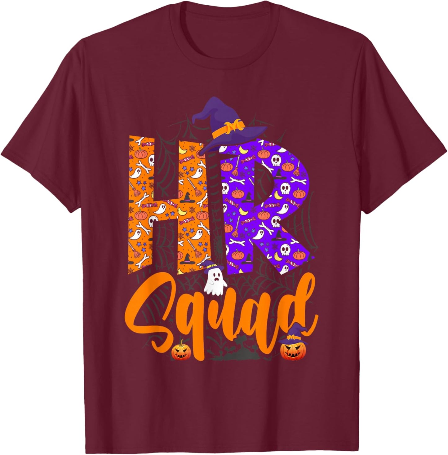 Halloween HR Squad Costume Funny Human Resource T-Shirt - T-Shirt | Maroon