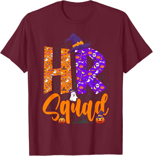 Halloween HR Squad Costume Funny Human Resource T-Shirt - T-Shirt | Maroon