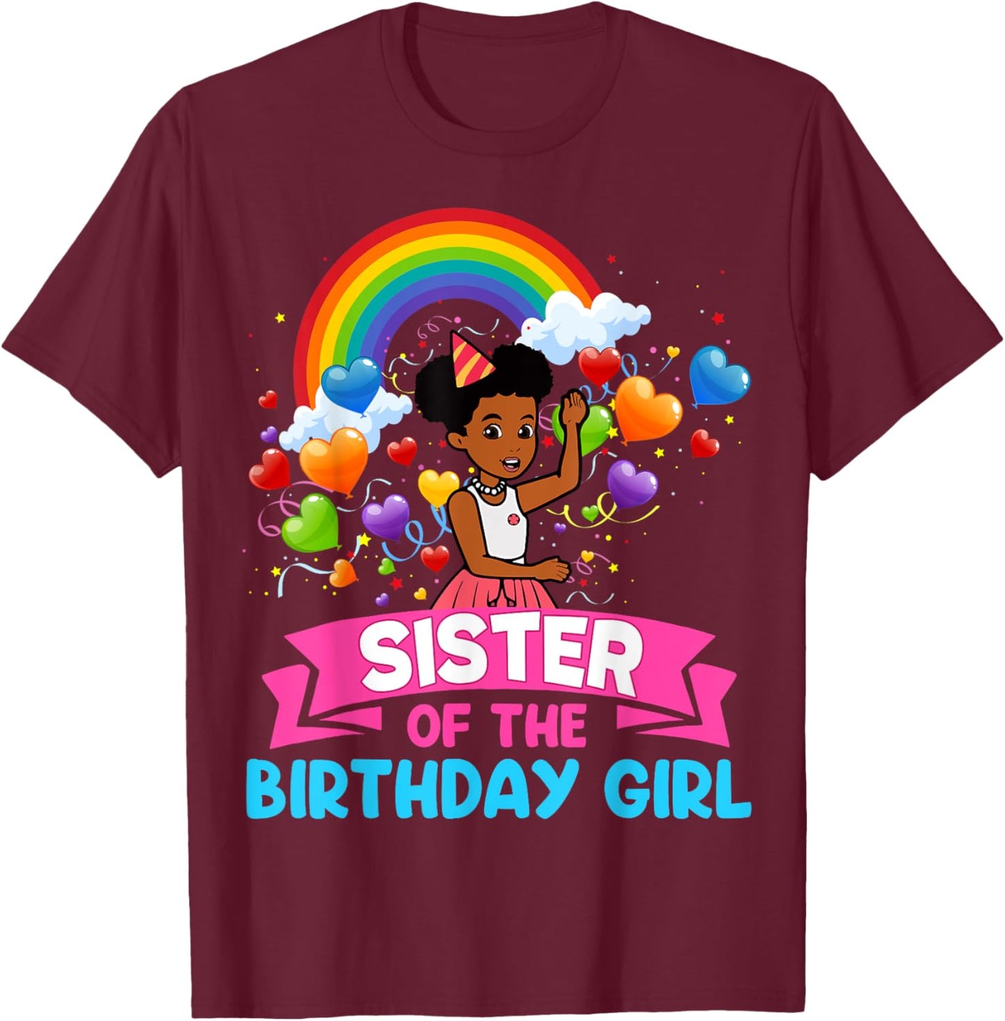Sister Of Birthday Girl Gracie Birthday Dolls Girl Party T-Shirt - T-Shirt | Maroon