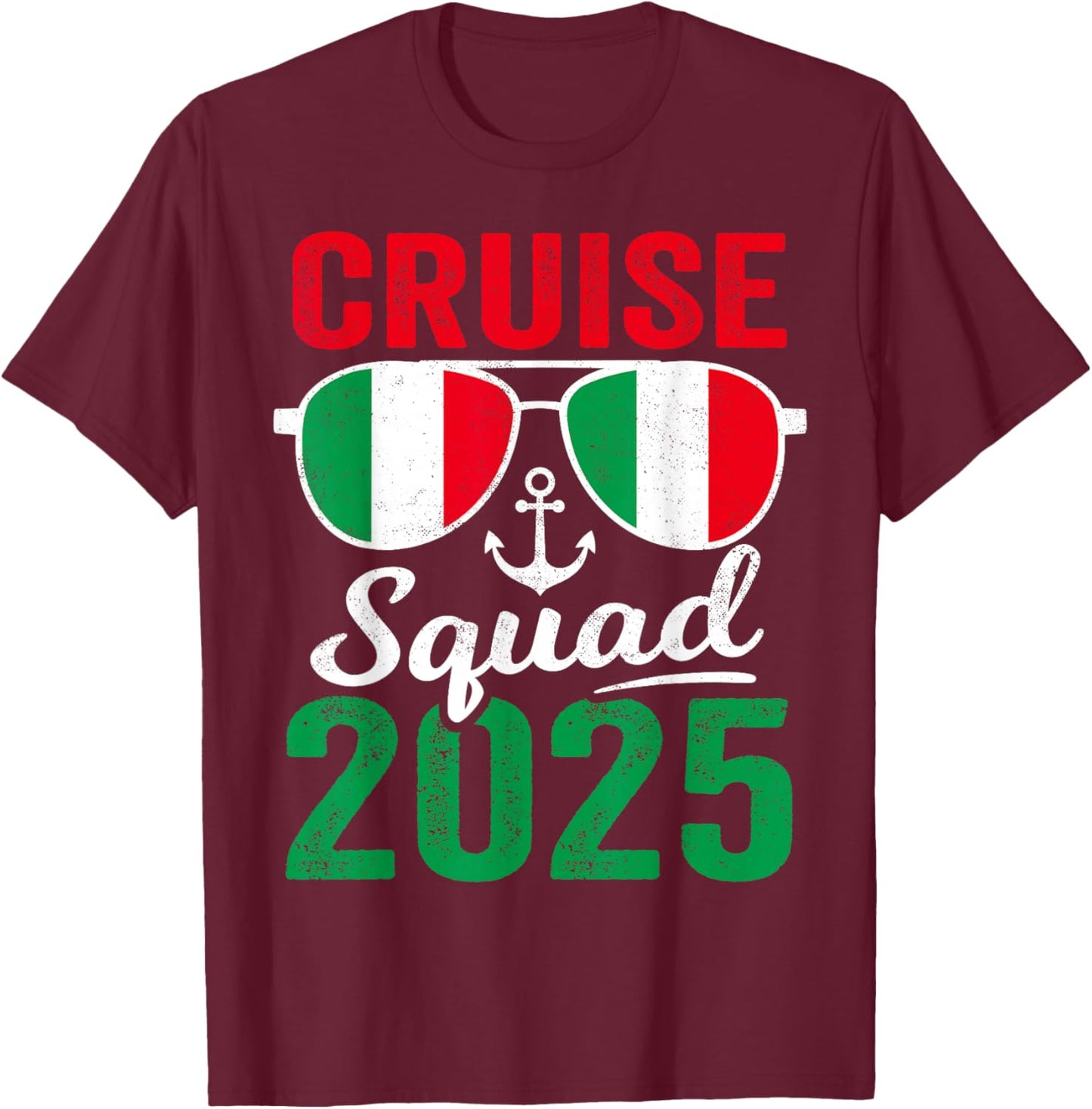 Italy Cruise Squad 2025 Summer Vacation Matching Family T-Shirt - T-Shirt | Maroon