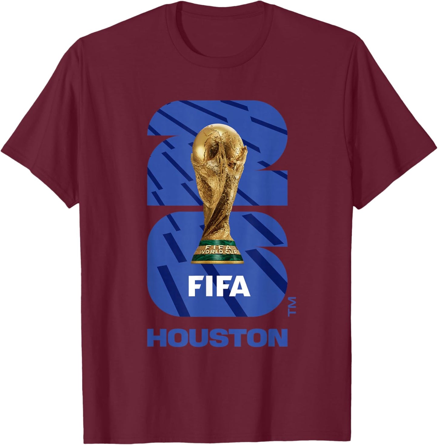 FIFA World CUP26 Houston Trophy Color T-Shirt - T-Shirt | Maroon