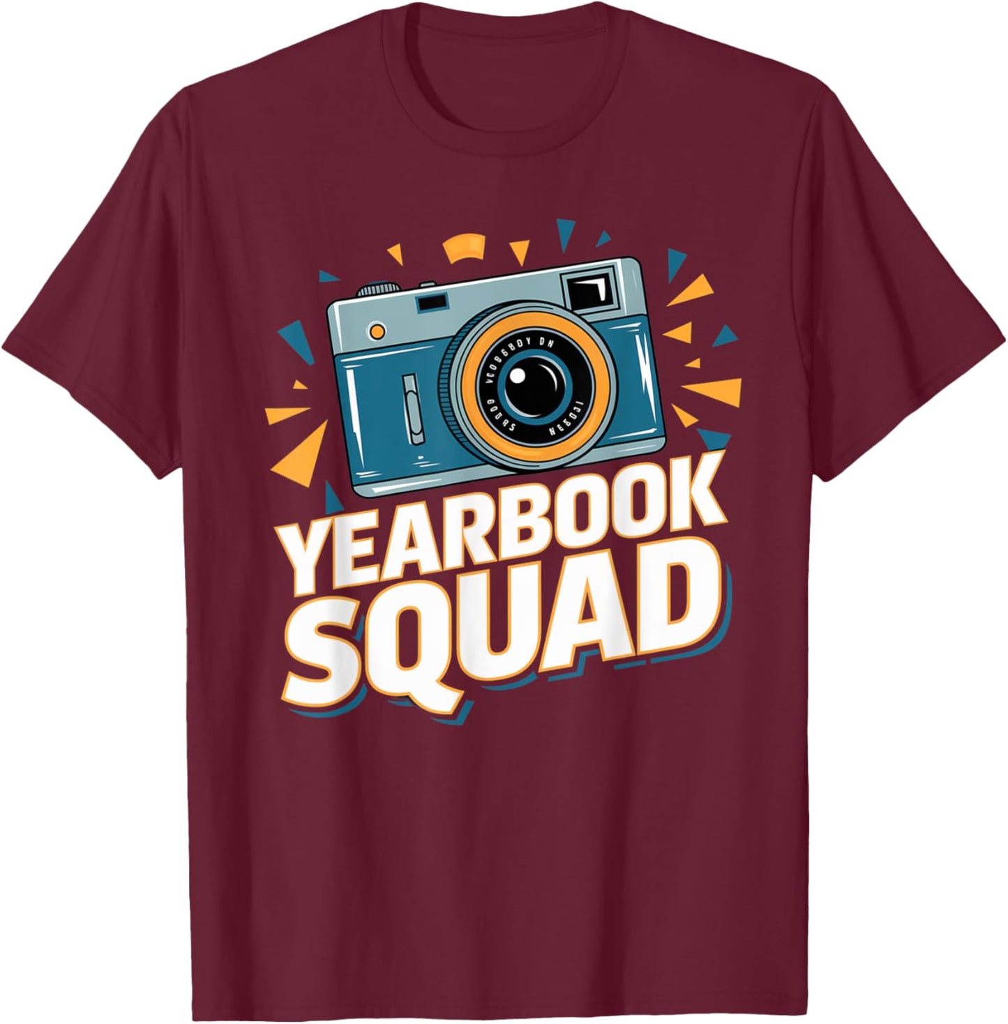 Yearbook Squad - Fun & Retro Photography Design T-Shirt - T-Shirt | Maroon