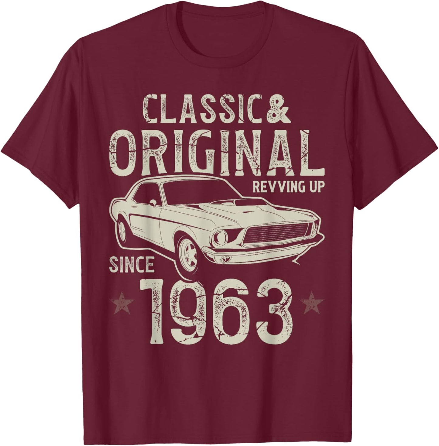 62nd Birthday 1963 Classic Car T-Shirt - T-Shirt | Maroon