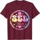 Groovy Social Emotional Learning Teacher SEL Team T-Shirt - T-Shirt | Maroon