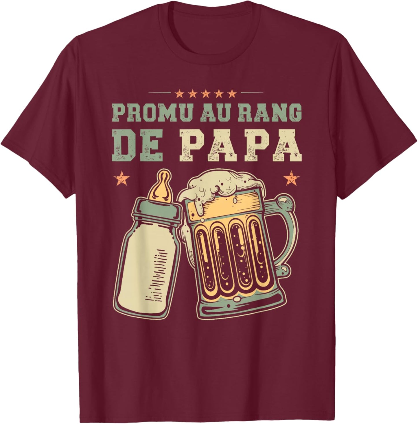Promoted Dad Young Father Future Dad Announcement Birth T-Shirt - T-Shirt | Maroon