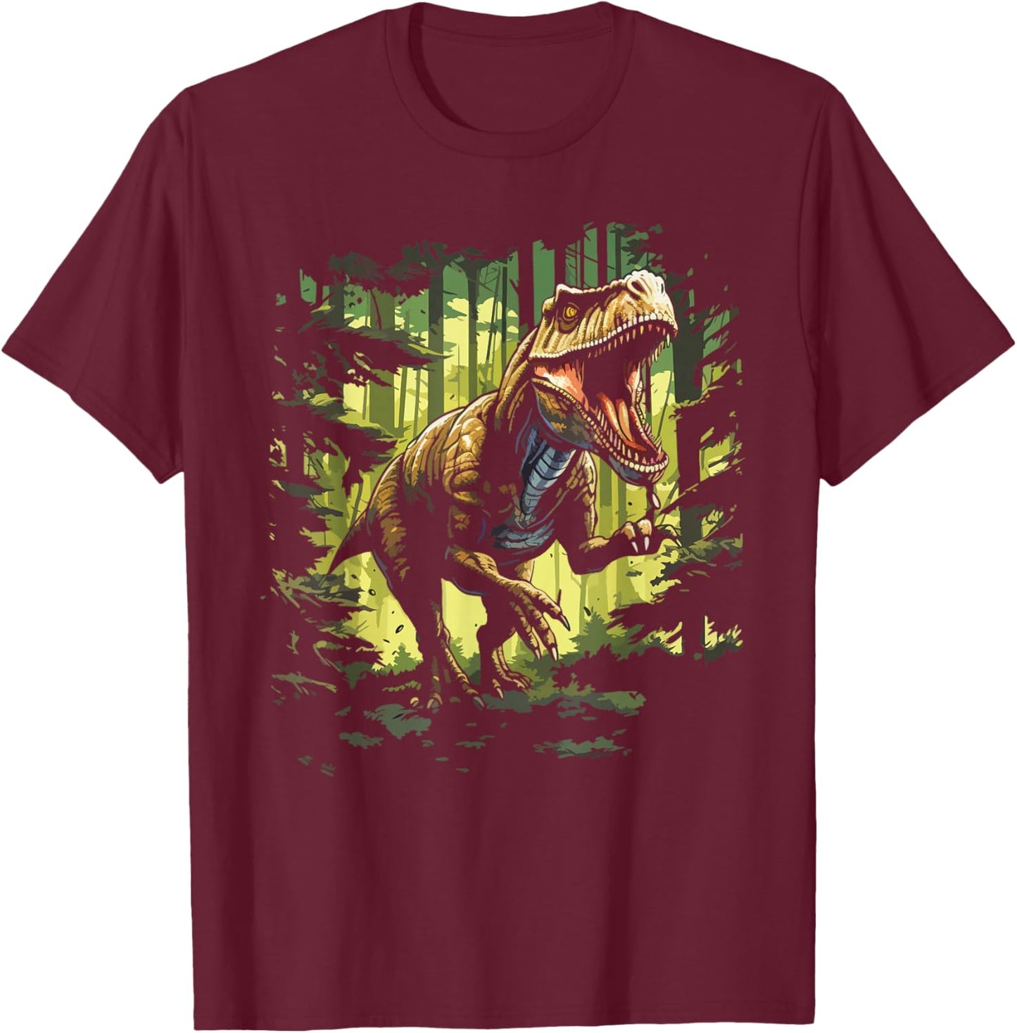 T-Rex For Kids Realistic Tyrannosaurus Rex Dinosaur T-Shirt - T-Shirt | Maroon