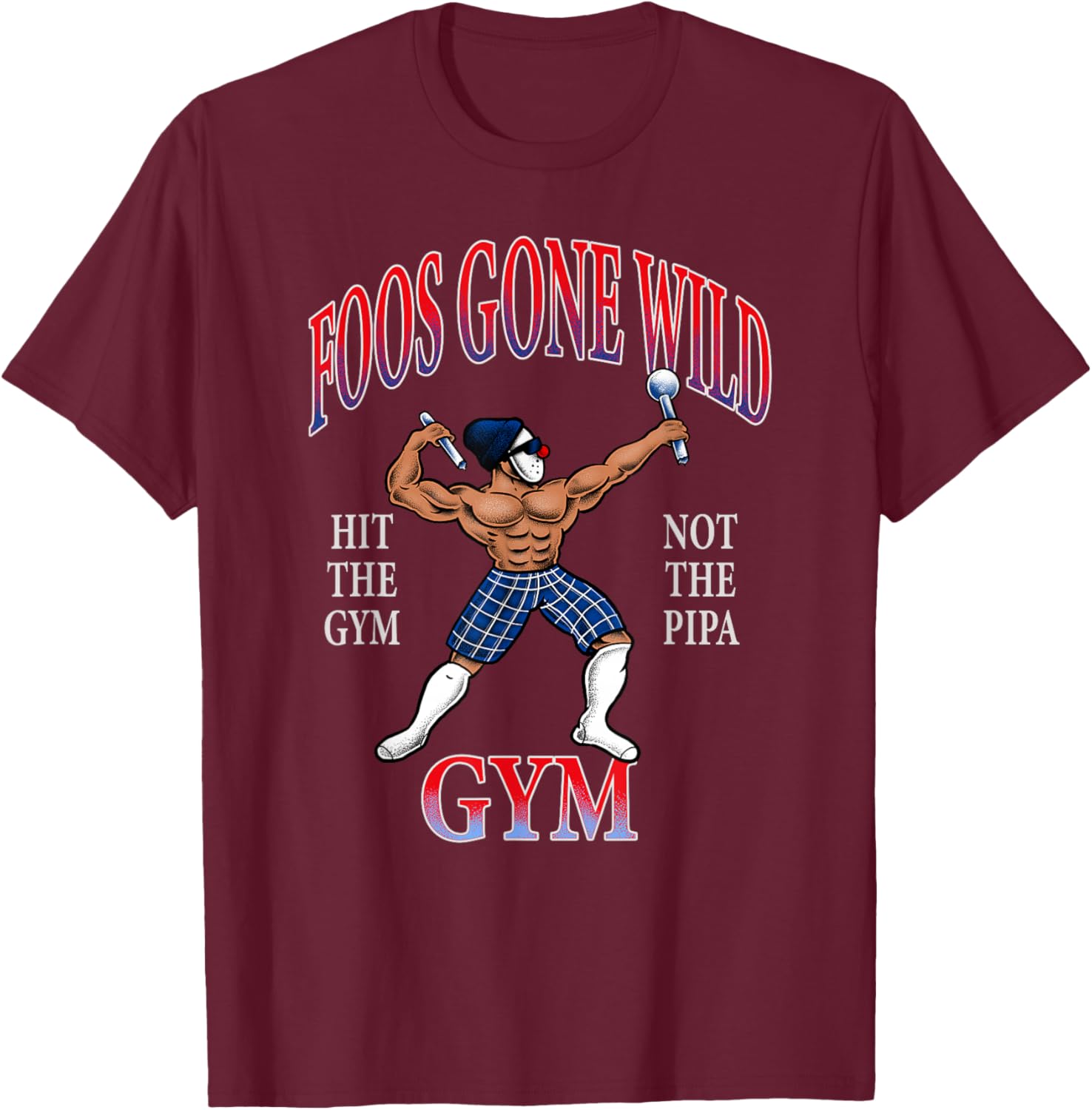 Foos Gone Wild – Hit The Gym Navy T-Shirt - T-Shirt | Maroon