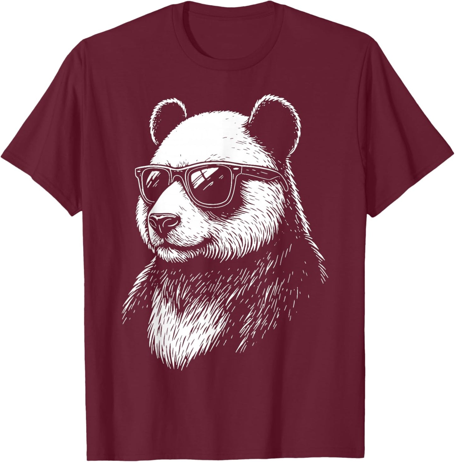 Panda Sunglasses T-Shirt - T-Shirt | Maroon