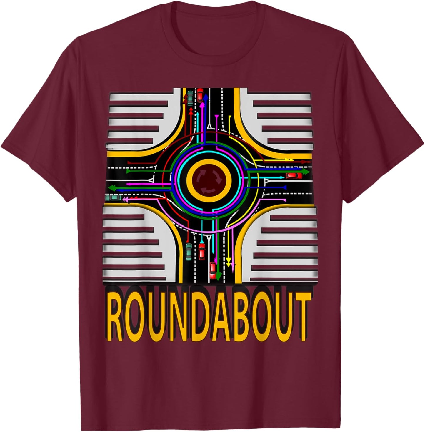 Roundabout traffic direction T-Shirt - T-Shirt | Maroon