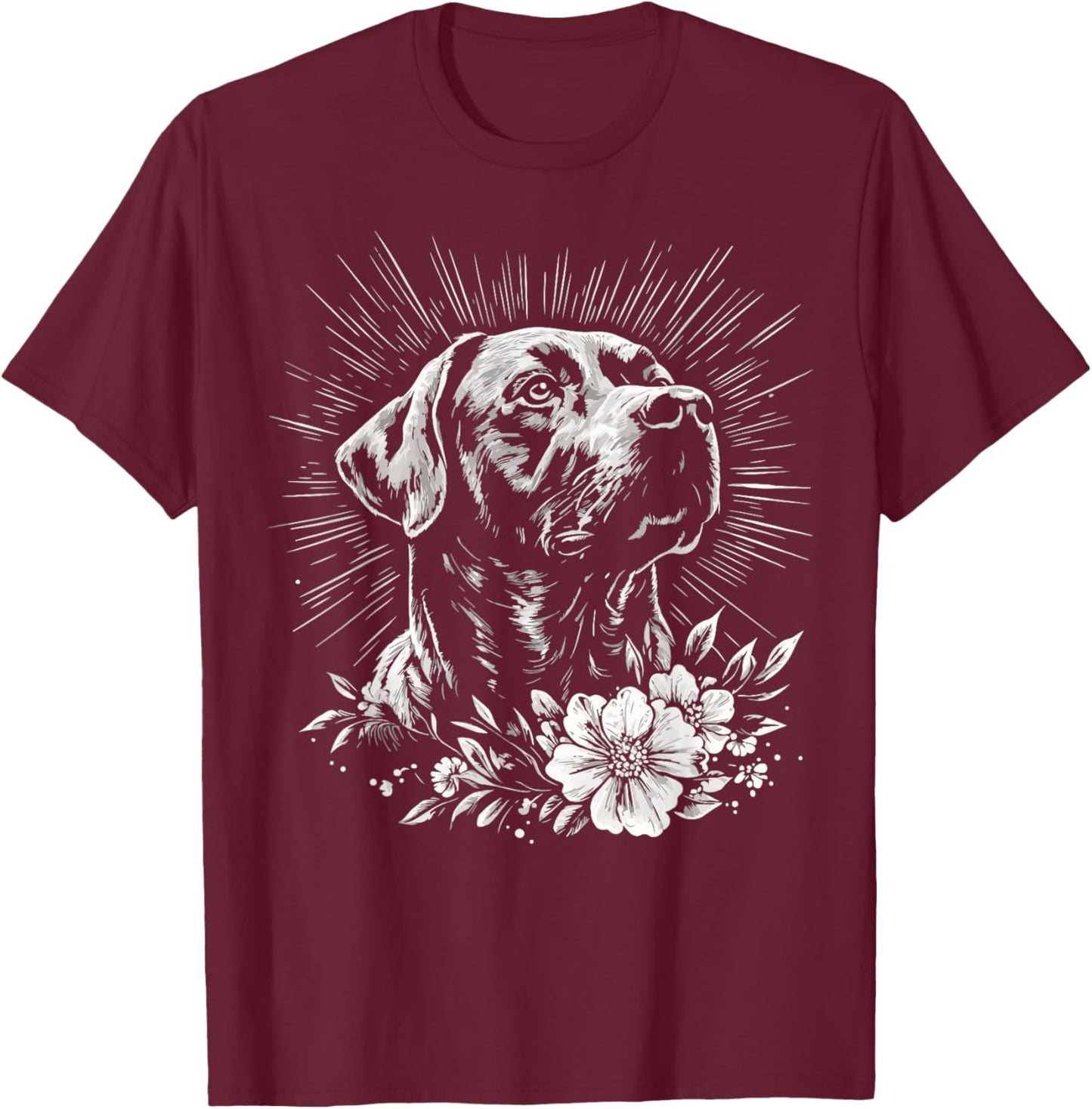 Retro Labrador Retriever Dog Lover Tattoo Style T-Shirt - T-Shirt | Maroon