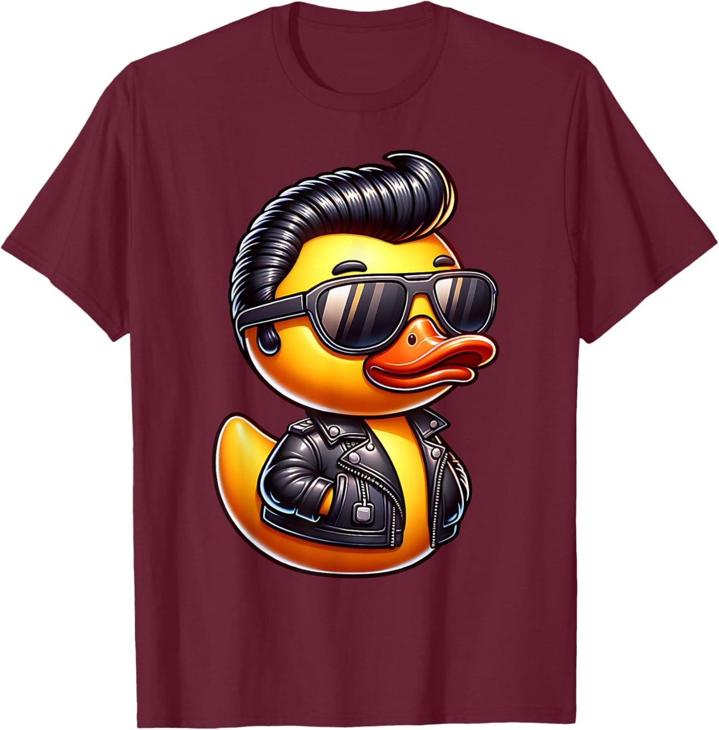 50s Sock Hop Rubber Ducky Greaser Boys Kids Rockabilly Ducky T-Shirt - T-Shirt | Maroon