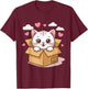 Kawaii Pastel Cat Box Cute White Kitty Aesthetic Animal T-Shirt - T-Shirt | Maroon