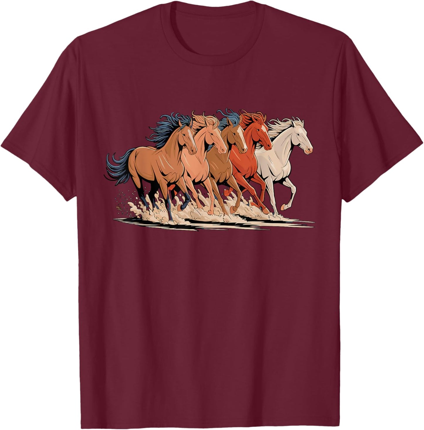 Magical and Funny Horse lover Gifts Adult Horses Black Small Short Sleeve T-Shirt - T-Shirt | Maroon