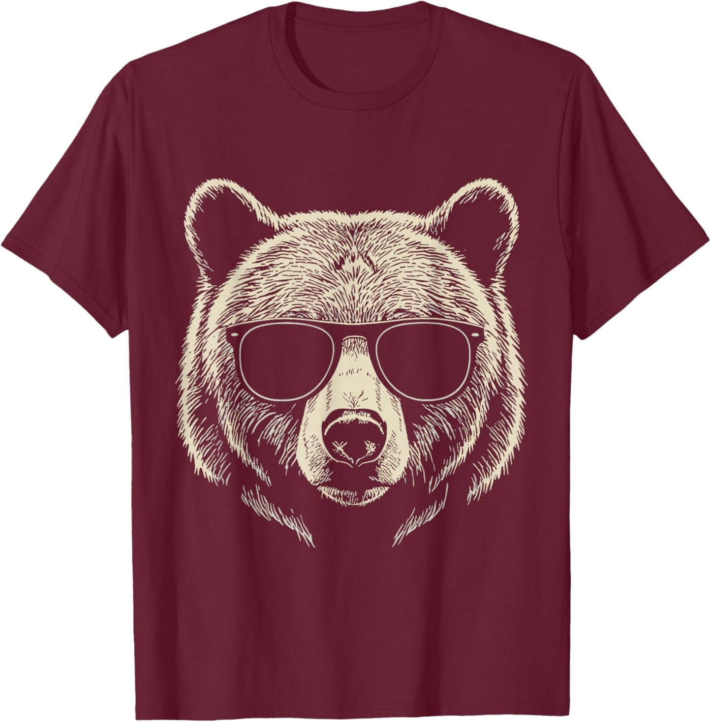 Bear Wearing Sunglasses Graphic Bears Shirt Men Women Kids T-Shirt - T-Shirt | Maroon