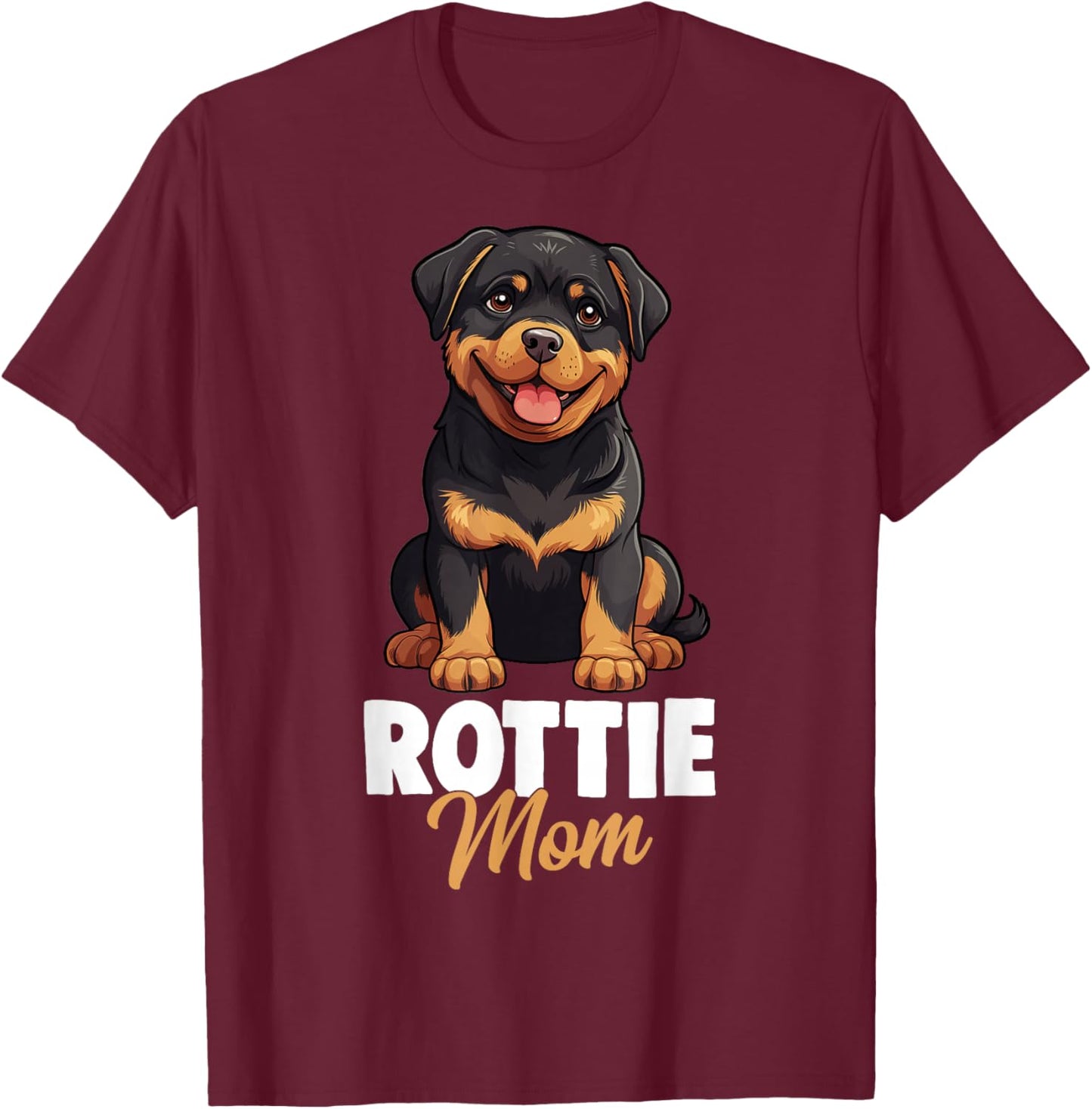Rottie Mom Rottweiler Dog T-Shirt - T-Shirt | Maroon