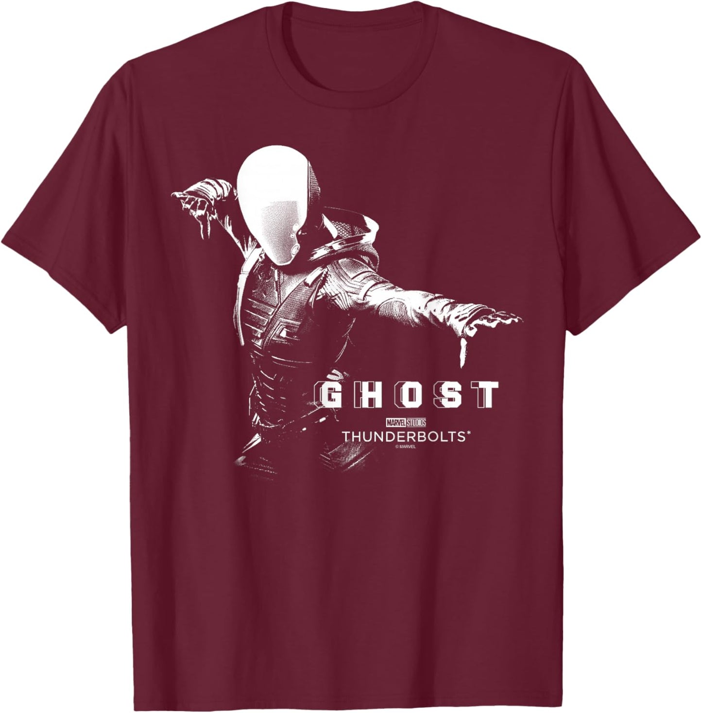 Marvel's Thunderbolts - Ghost Silhouette T-Shirt - T-Shirt | Maroon