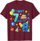 8th Birthday Boys I was 7 Now I’m 8 Birthday Party Kids T-Shirt - T-Shirt | Maroon