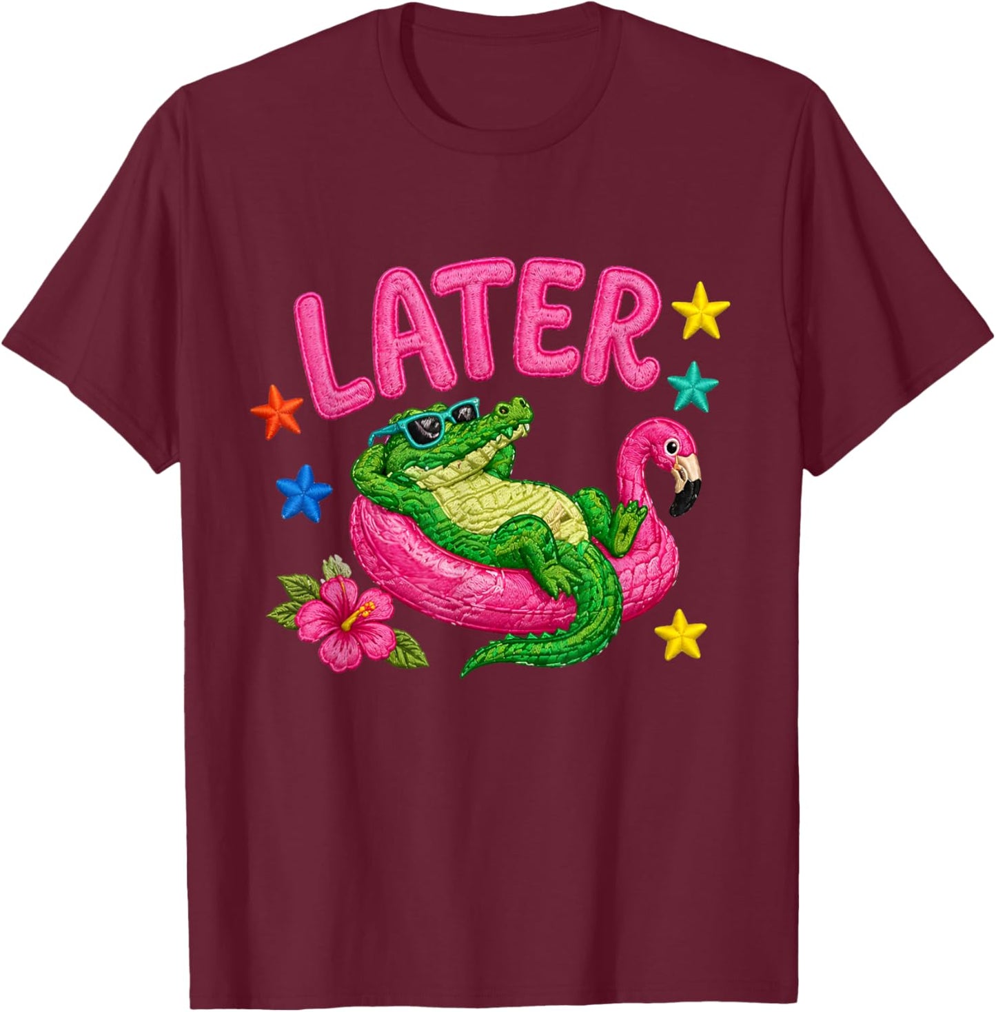(2 Sides) Later Gator After While Crocodile Funny Alligator T-Shirt - T-Shirt | Maroon