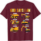 Toddler Kids God Says I Am Construction Bible Verse Truck T-Shirt - T-Shirt | Maroon
