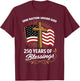 250 Years of Blessings Christian T-Shirt - T-Shirt | Maroon