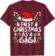 First Christmas As A Gigi Family Matching New Grandma 1st T-Shirt - T-Shirt | Maroon