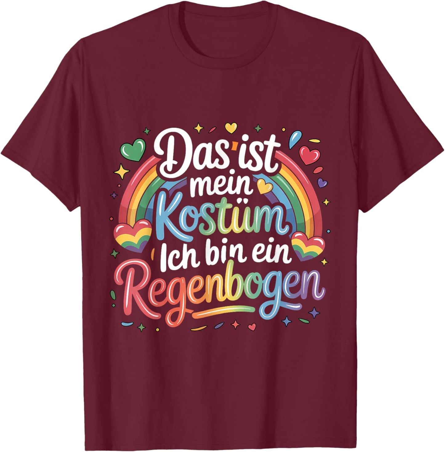 Das Ist Mein Kostüm Ich Bin EIN Rainbow Carnival T-Shirt - T-Shirt | Maroon