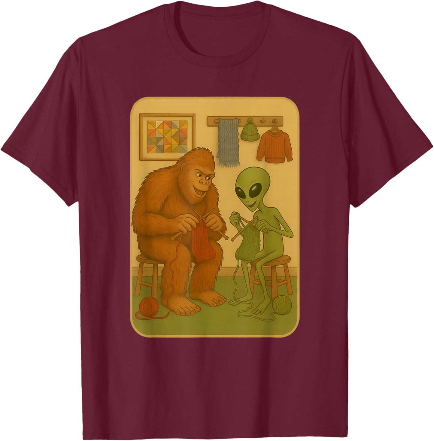 Funny Knitting Knitter Meme T-Shirt - T-Shirt | Maroon
