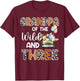 Grandpa Of The Wild and Three 3 Birthday Zoo Safari Jungle T-Shirt - T-Shirt | Maroon