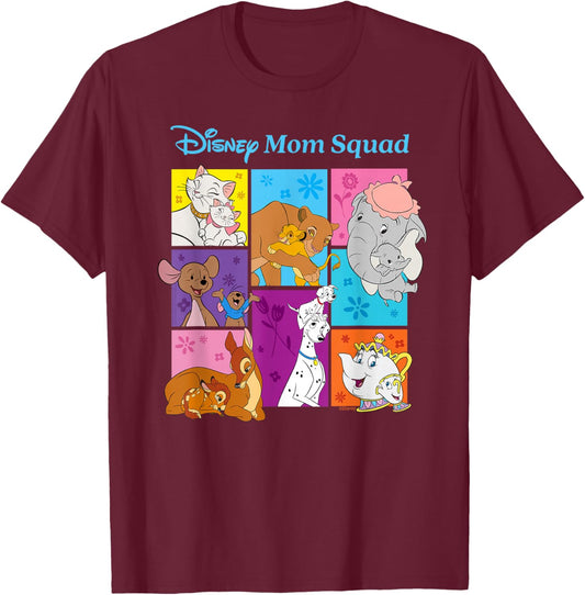 Disney Mom Squad Famous Moms & Kids Mother's Day Family Trip T-Shirt - T-Shirt | Maroon