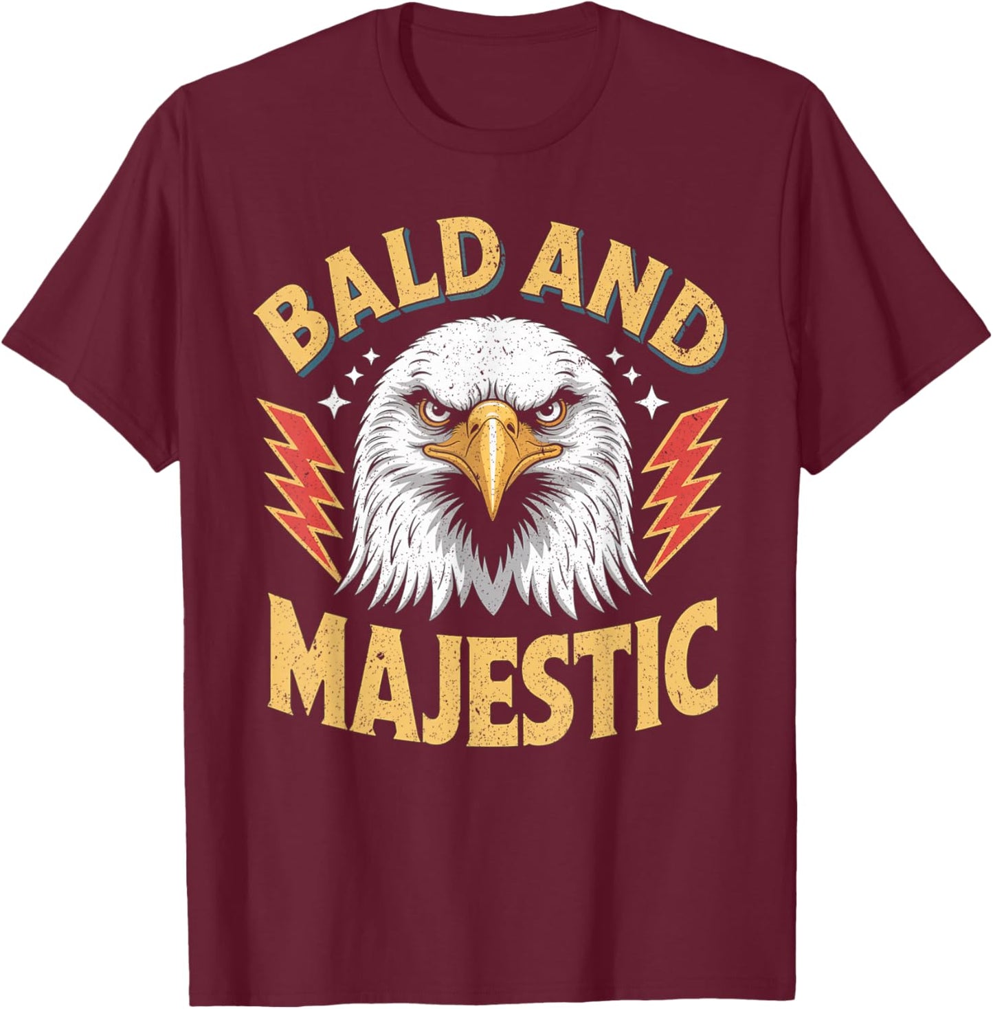 Bald & Majestic Sexy Bald Guy Funny Dad Joke T-Shirt - T-Shirt | Maroon